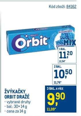 ŽVÝKAČKY ORBIT DRAŽÉ