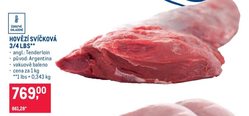 Hovězí svíčková 3/4 lbs**