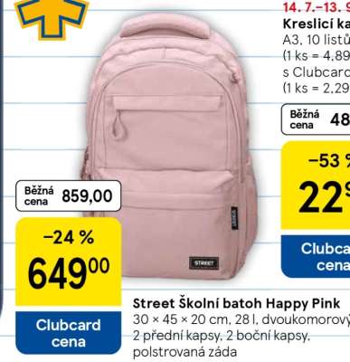 Street Školní batoh Happy Pink