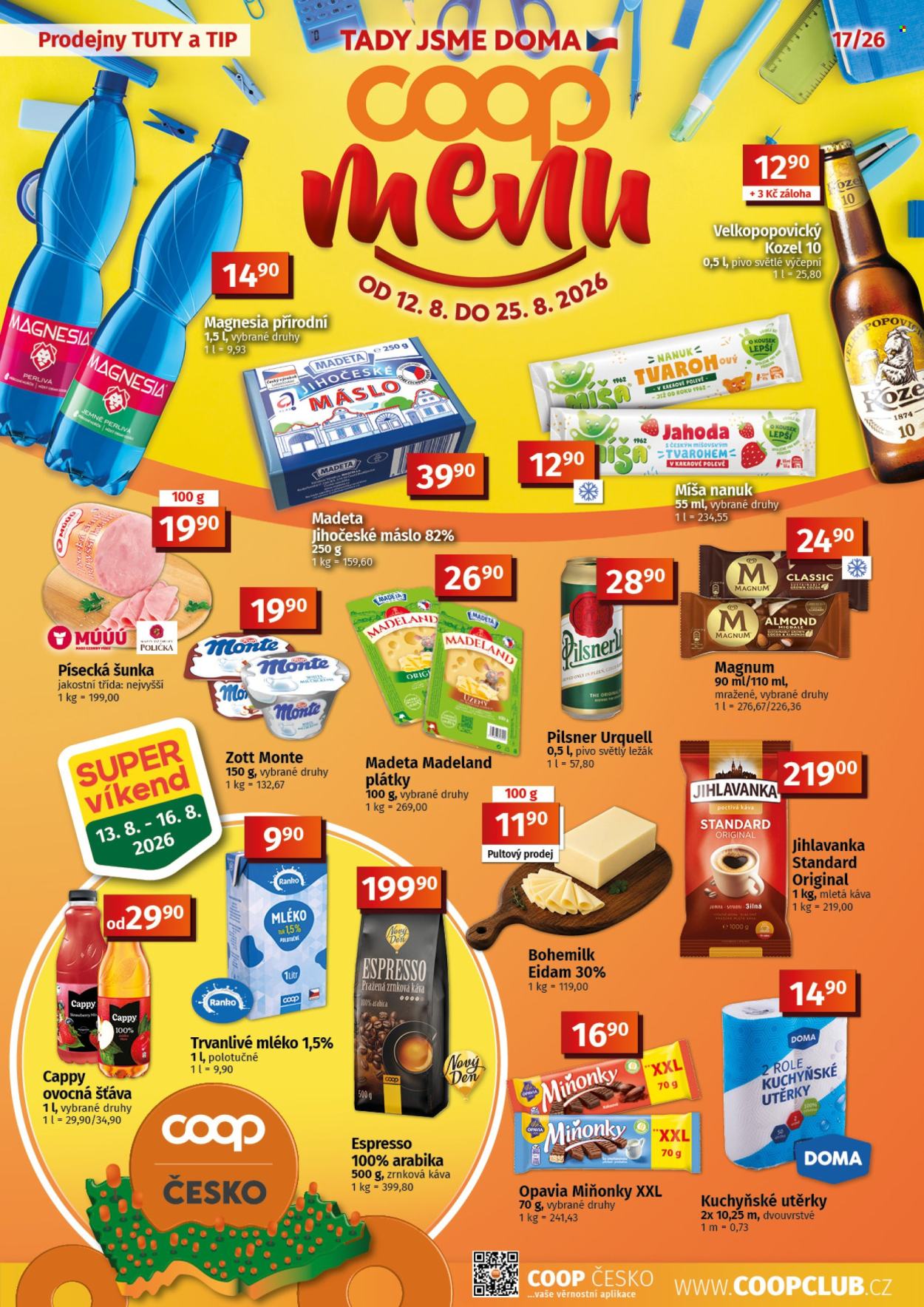 Leták coop TUTY - 12. 8. 2026 - 25. 8. 2026. Strana 1