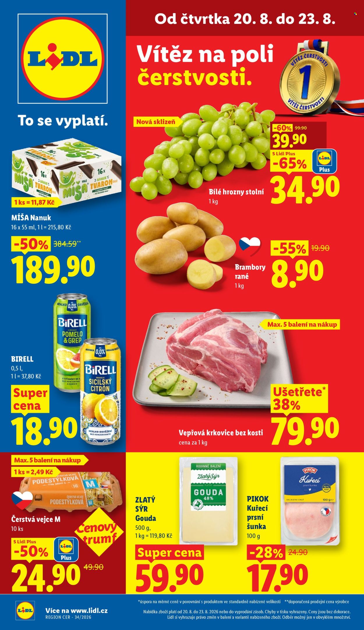 Leták Lidl - 20. 8. 2026 - 23. 8. 2026. Strana 1