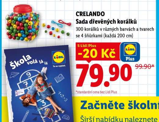 CRELANDO Sada dřevěných korálků