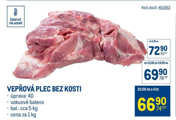 Vepřová plec bez kosti
