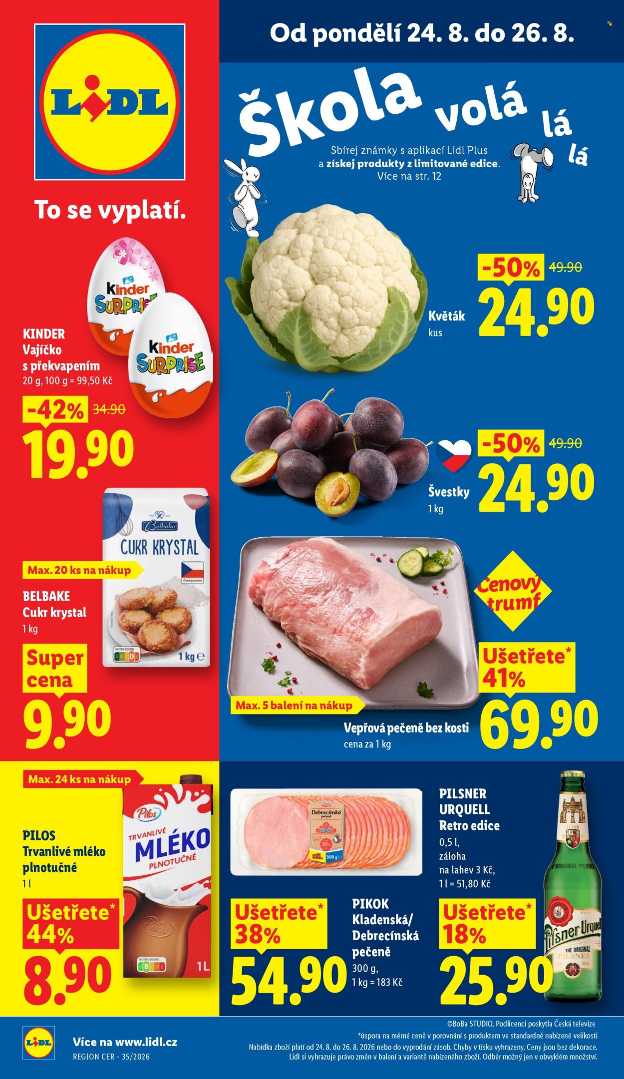 Leták Lidl - 24. 8. 2026 - 26. 8. 2026. Strana 1