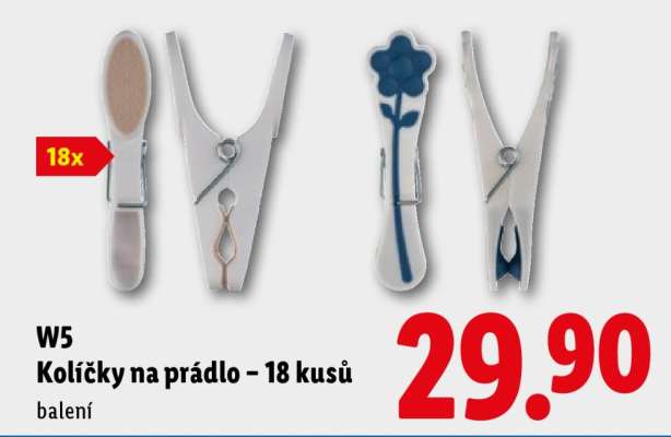 W5 Kolíčky na prádlo – 18 kusů