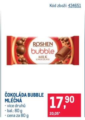 ČOKOLÁDA BUBBLE MLÉČNÁ
