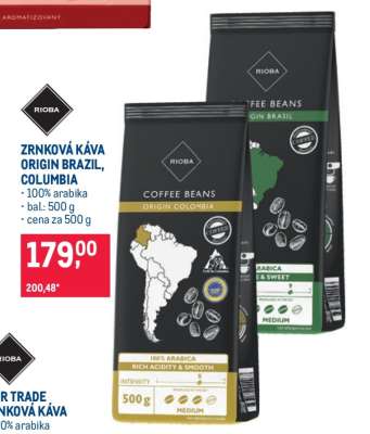 ZRNKOVÁ KÁVA ORIGIN BRAZIL, COLUMBIA