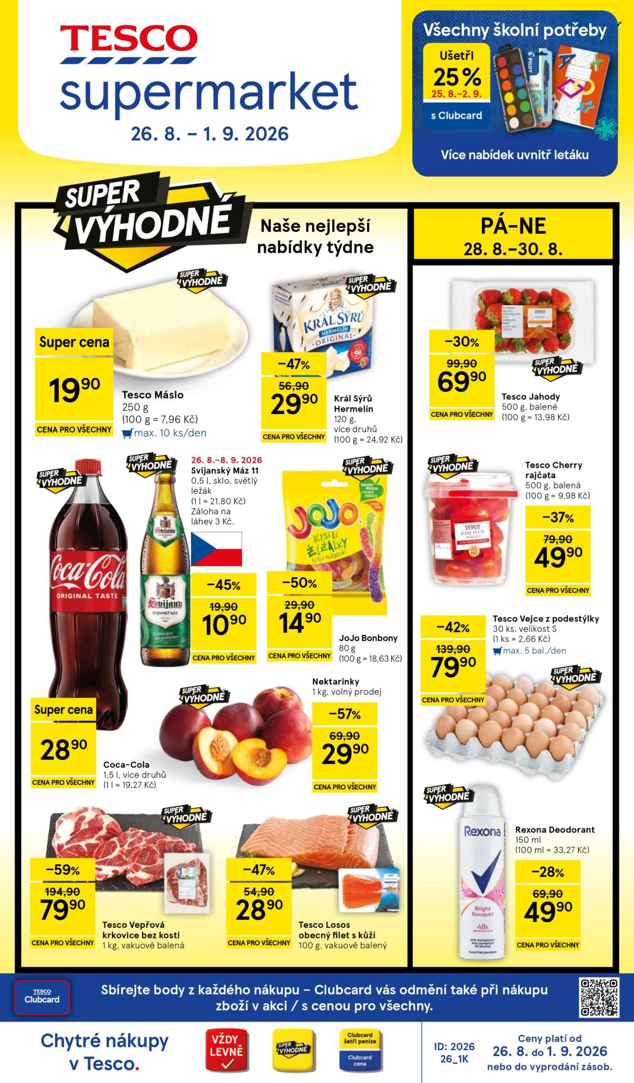 Leták TESCO supermarket - 26. 8. 2026 - 1. 9. 2026. Strana 1