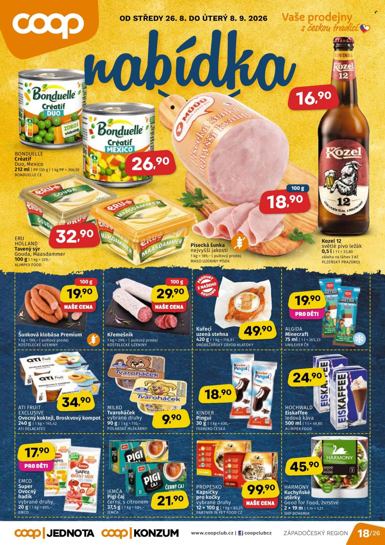 Leták coop JEDNOTA - 26. 8. 2026 - 8. 9. 2026. Strana 1