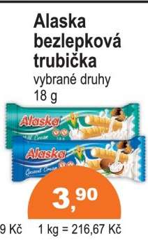 ALASKA bezlepková trubička