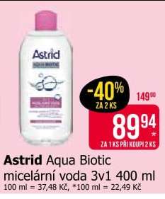 Astrid Aqua Biotic micelární voda 3v1, 400 ml