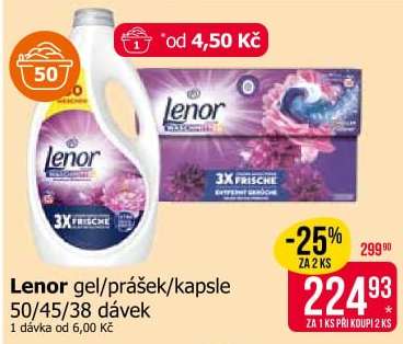 Lenor gel/prášek/kapsle 50/45/38 dávek