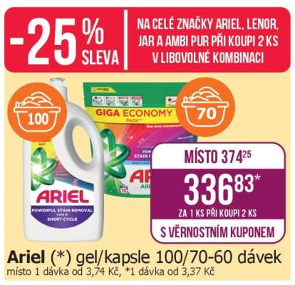 Ariel (*) gel/kapsle 100/70-60 dávek