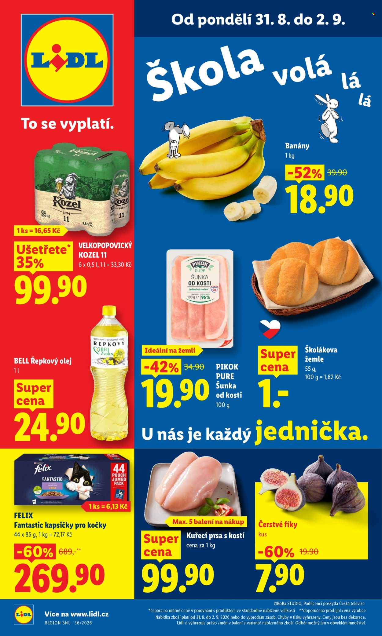 Leták Lidl - 31. 8. 2026 - 2. 9. 2026. Strana 1