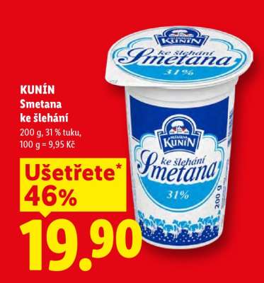 Kunín Smetana ke šlehání