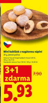 Mini koblížek s nugátovou náplní