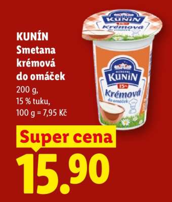 KUNÍN Smetana krémová do omáček