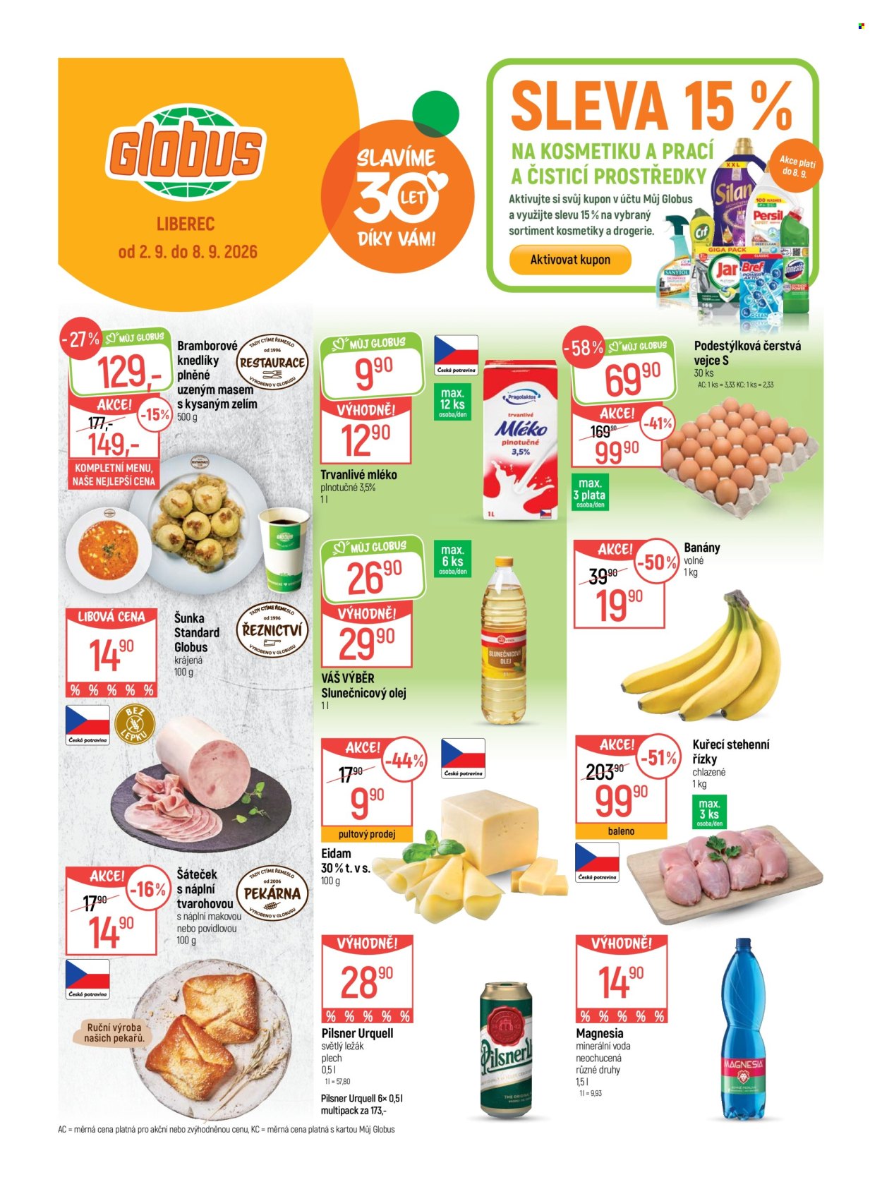 Leták Globus - 2. 9. 2026 - 8. 9. 2026. Strana 1