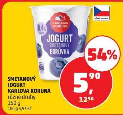 Smetanový jogurt Karlova Koruna