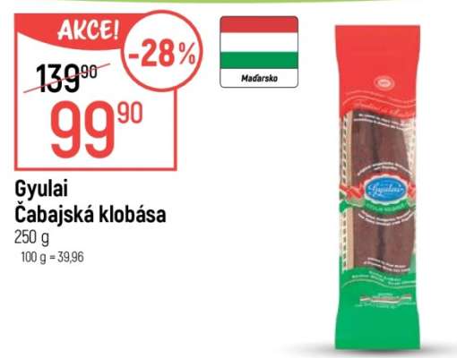 Gyulai Čabajská klobása