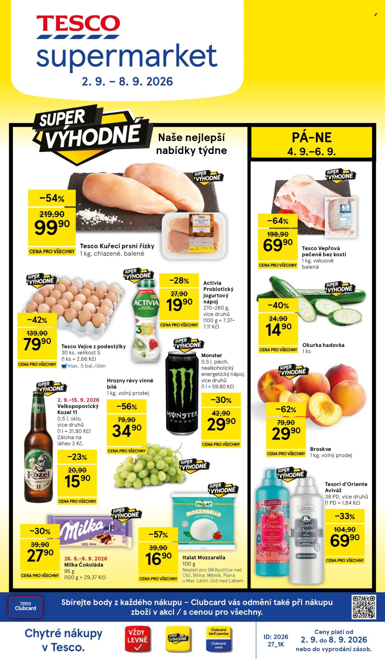 Leták TESCO supermarket - 2. 9. 2026 - 8. 9. 2026. Strana 1