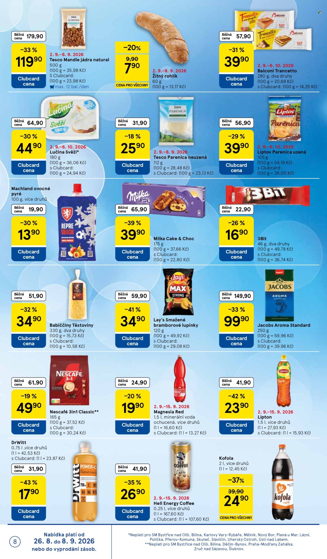 Leták TESCO supermarket - 2. 9. 2026 - 8. 9. 2026. Strana 8