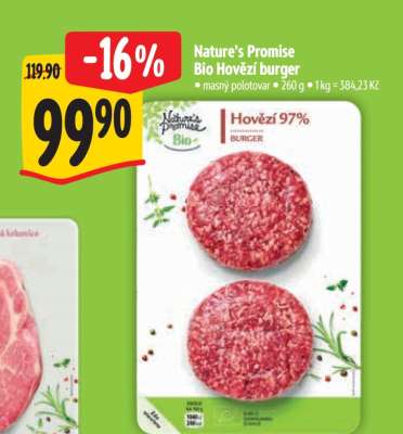 Nature’s Promise Bio Hovězí burger