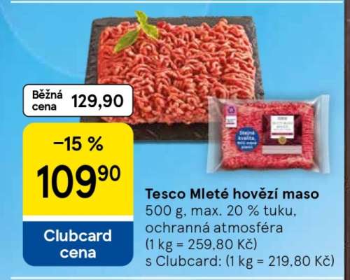Tesco Mleté hovězí maso