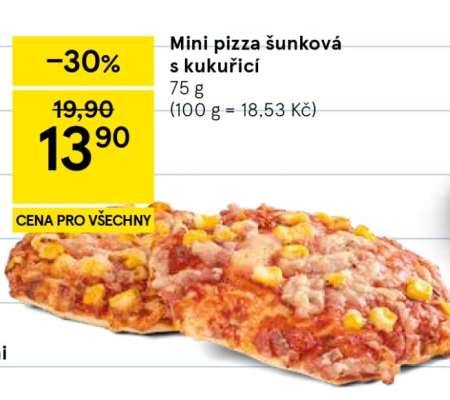 Mini pizza šunková s kukuřicí
