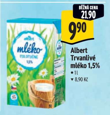 Albert Trvanlivé mléko 1,5