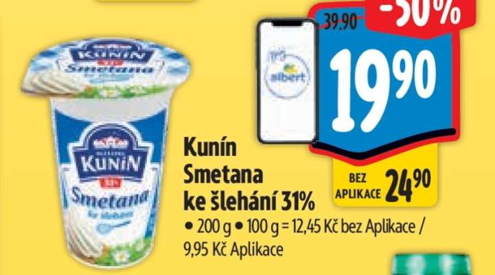KUNÍN SMETANA KE ŠLEHÁNÍ 31 %