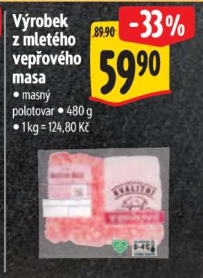Výrobek z mletého vepřového masa