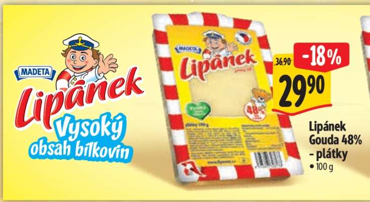 Lipánek Gouda 48% plátky