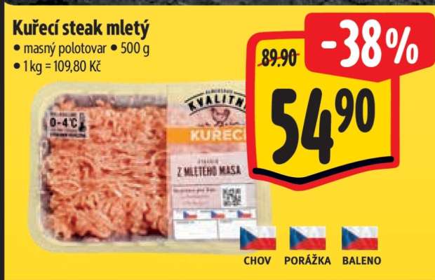 Kuřecí steak mletý