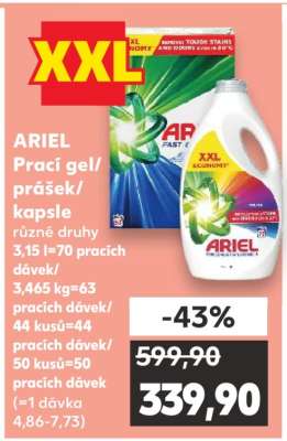 ARIEL Prací gel/prášek/ kapsle