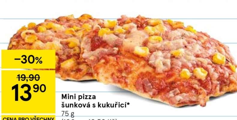 Mini pizza šunková s kukuřicí