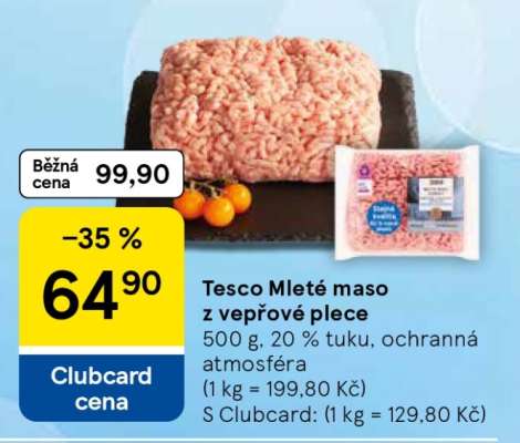 Tesco Mleté maso z vepřové plece