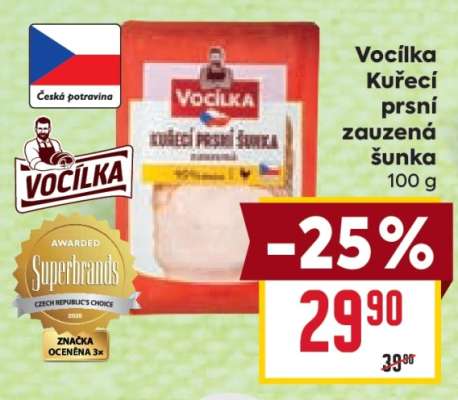 Vocílka Kuřecí prsní zauzená šunka