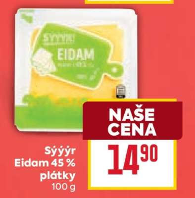Sýýýr Eidam 45% Plátky