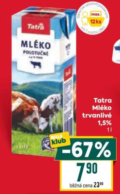 Tatra Mléko trvanlivé 1,5%