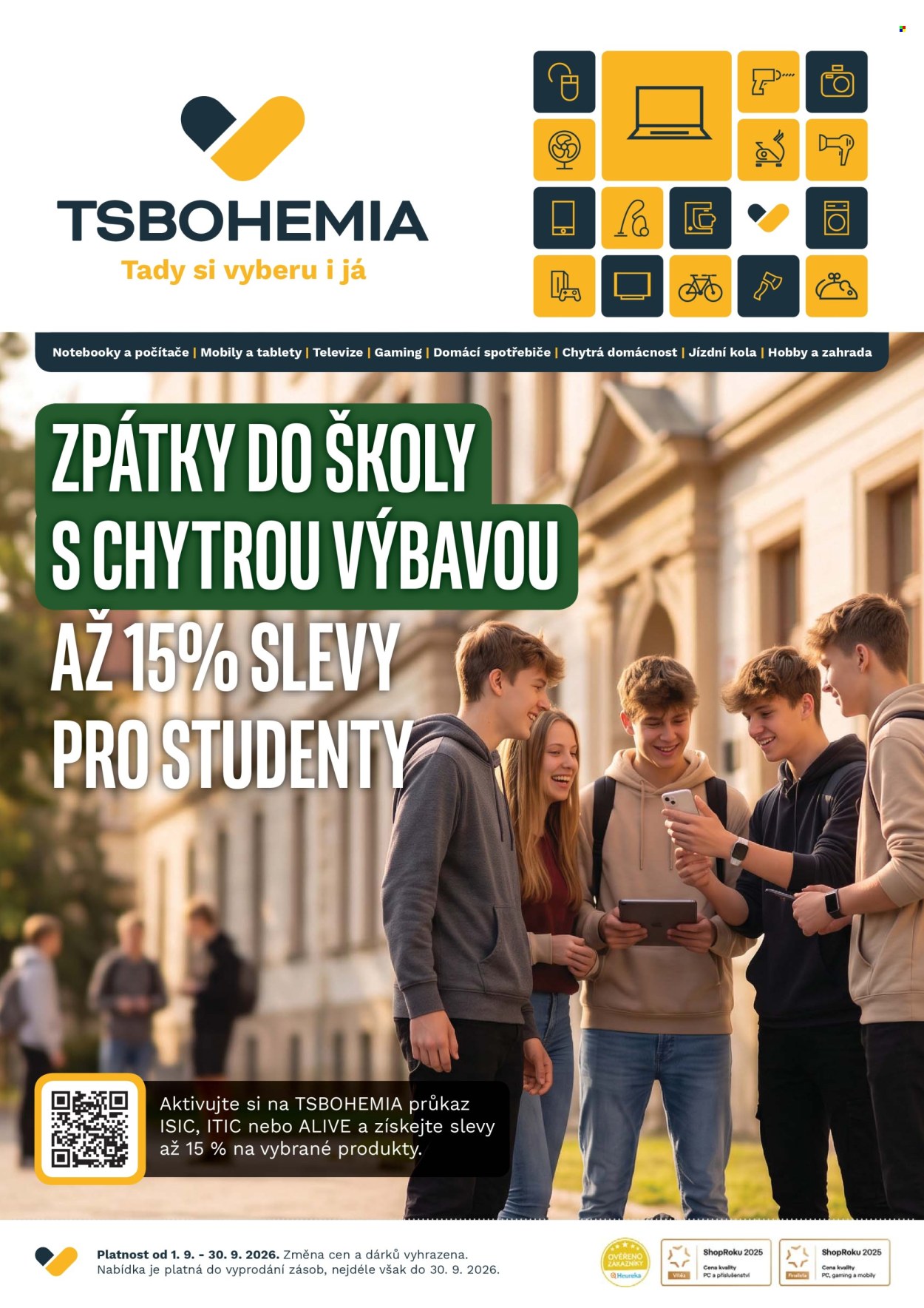 Leták T.S. BOHEMIA - 1. 9. 2026 - 30. 9. 2026. Strana 1