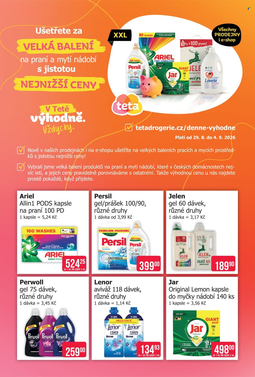 Leták Teta drogerie - 29. 8. 2026 - 4. 9. 2026. Strana 1