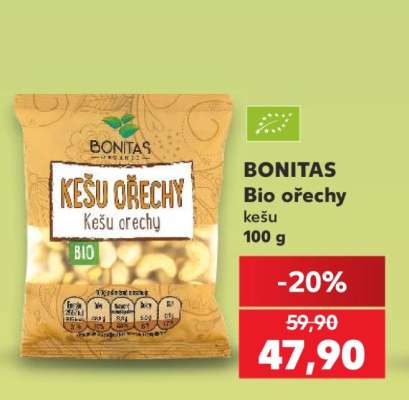 BONITAS Bio ořechy kešu