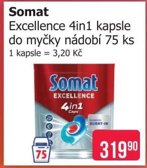 Somat Excellence 4in1 kapsle do myčky nádobí 75 ks