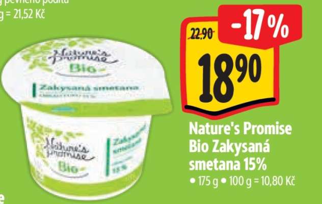 Nature’s Promise Bio Zakysaná smetana 15%