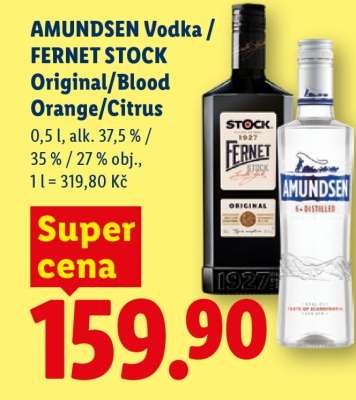 AMUNDSEN Vodka / FERNET STOCK Original/Blood Orange/Citrus