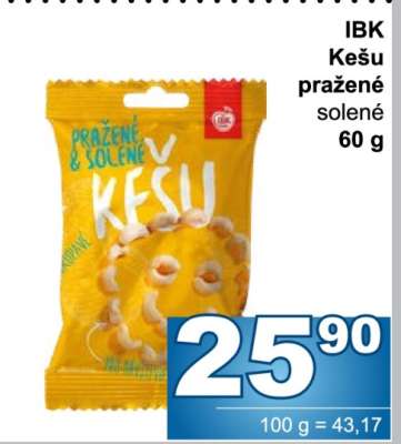 IBK Kešu pražené solené