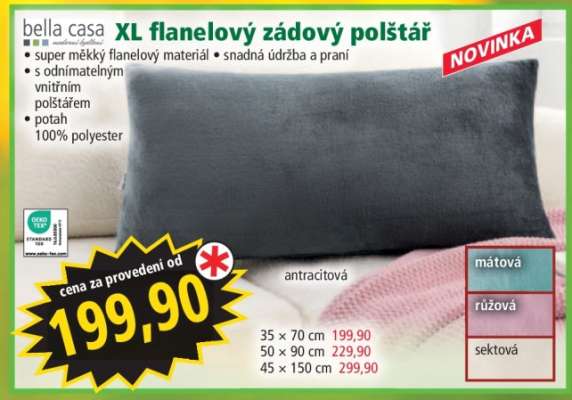 XL flanelový zádový polštář