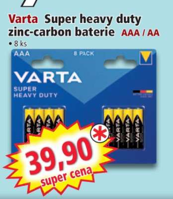 Varta Super heavy duty zinc-carbon baterie