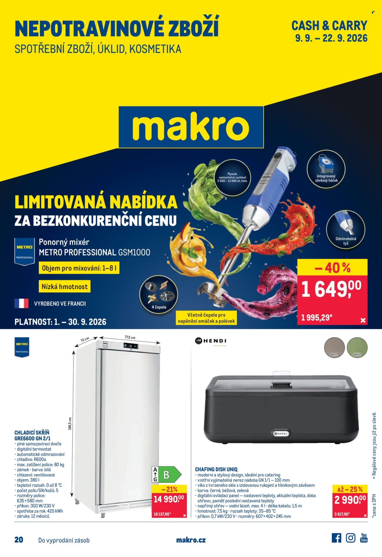 Leták MAKRO - 9. 9. 2026 - 22. 9. 2026. Strana 1